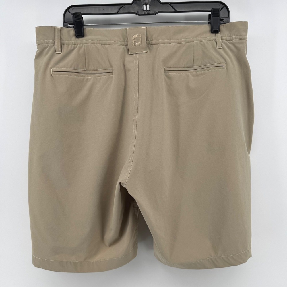 FootJoy Golf Shorts 36 Khaki Tan Performance Stretch Flat Front Moisture Wicking - Picture 2 of 6